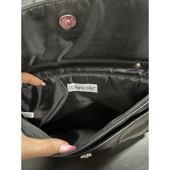 cabin creek black clutch handbag Medium Size Clutch- Solid Color Bag - Picture 4 of 5